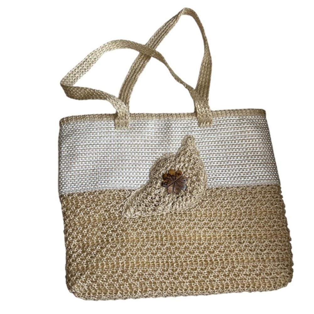 Wicker Look‎ Lined Beach Bag Tote